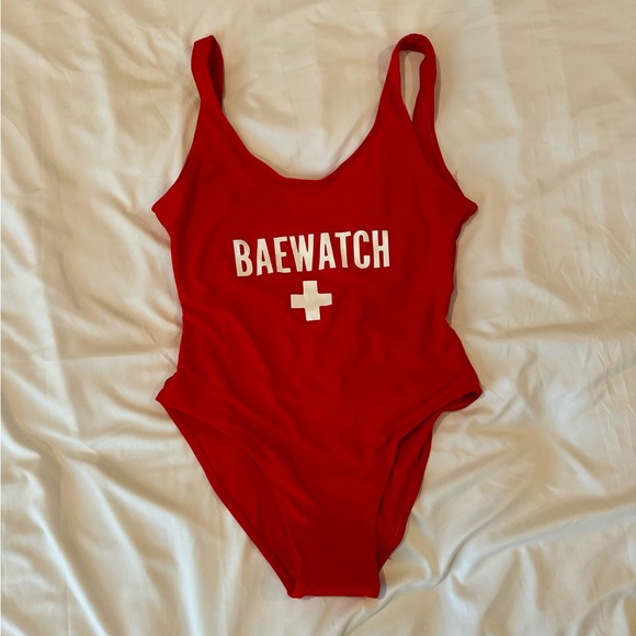 NWOT Baewatch Red One-Piece swimsuit - Picture 1 of 3